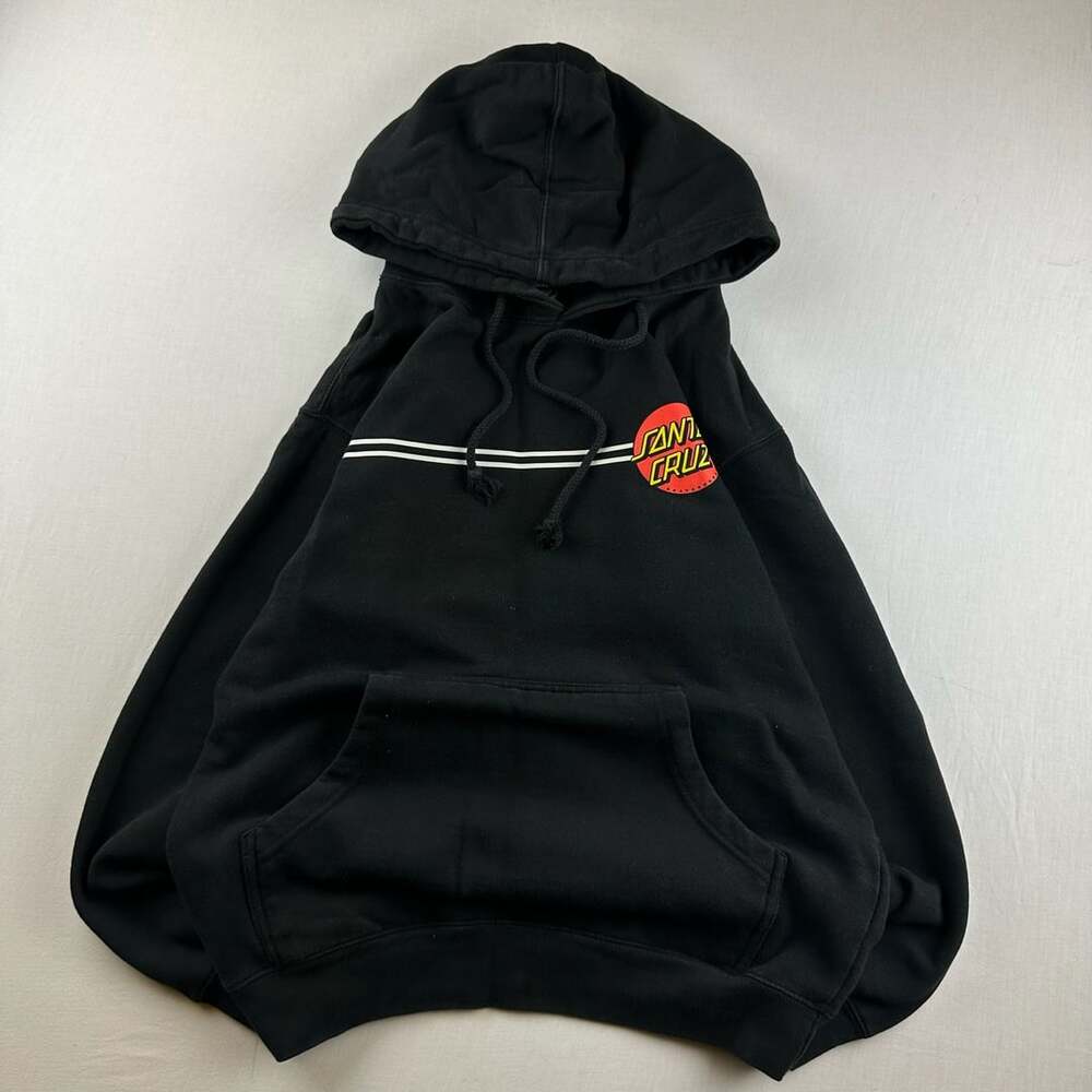 Santa Cruz Classic Dot Logo Hoodie Black Sweatshirt Size S